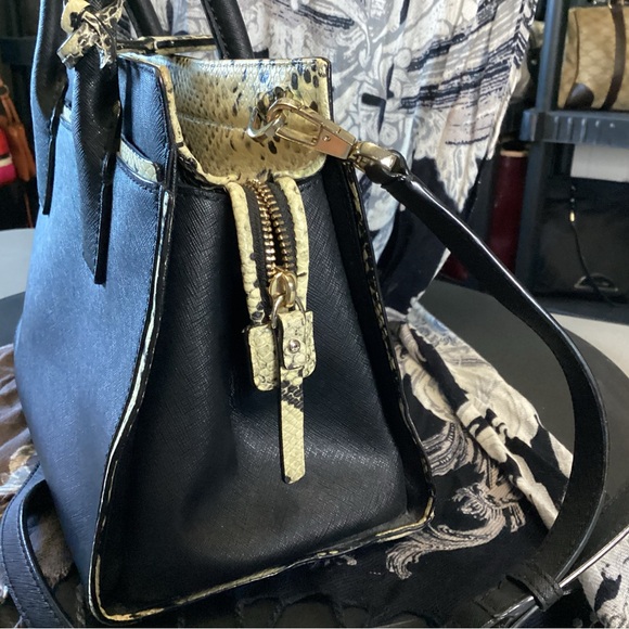 Kate Spade black Saffiano leather with snakeskin embossed trim - Picture 8 of 9